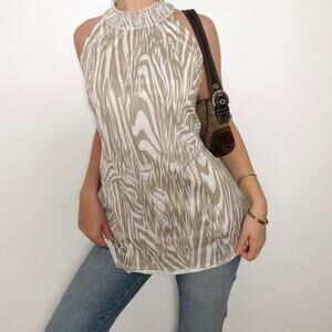 Y2k The Limited zebra high neck tank